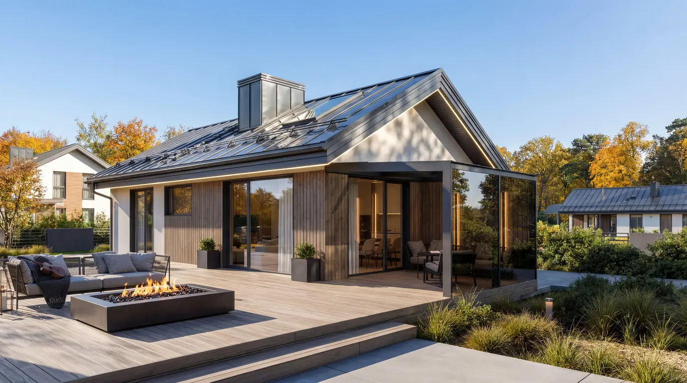 Фасады из планкена — стиль «планкен вертикального коричневый текстура»